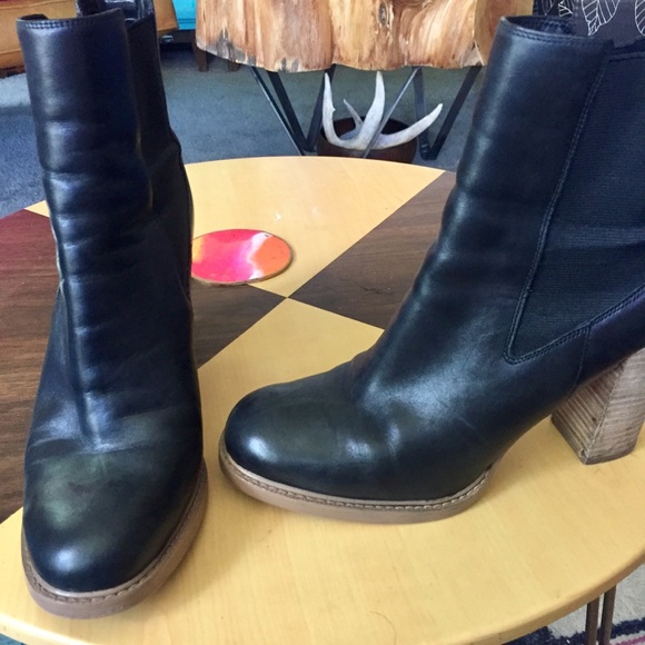 Marc Fisher Shoes - Marc Fisher LTD Black Leather Boots Heels Sz 9.5